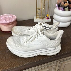 Hoka All-White Athletic Sneakers